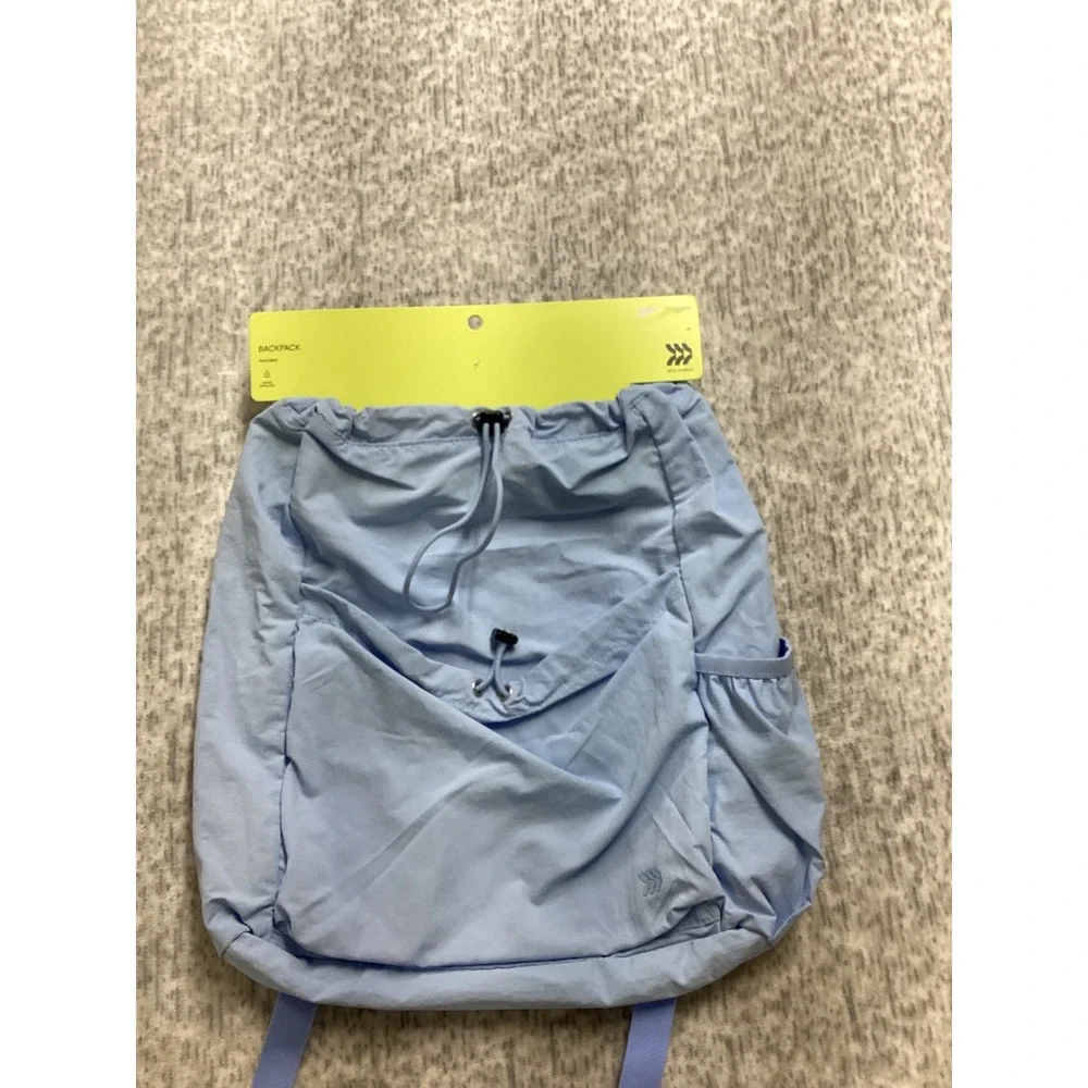 All in Motion Light Blue Cinch Closure Backpack Water Repellent‎ Drawstring Bag